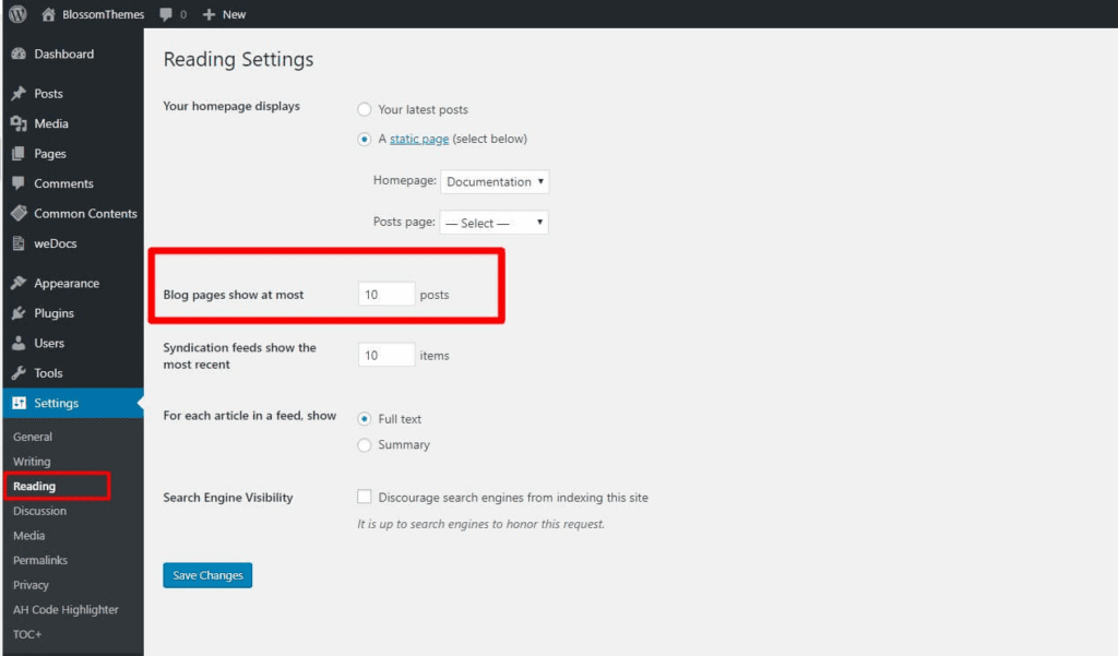 Step 3: Adjusting the Number of Posts: