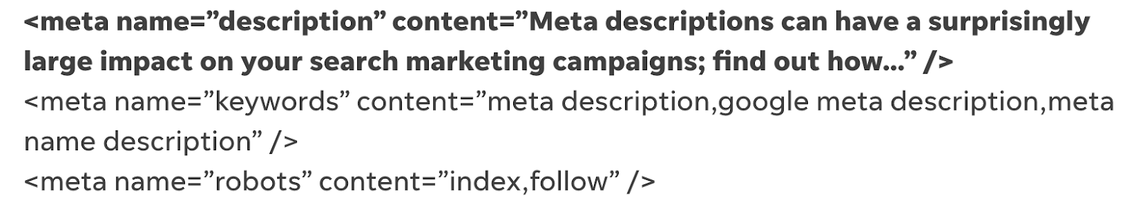 meta description example in HTML